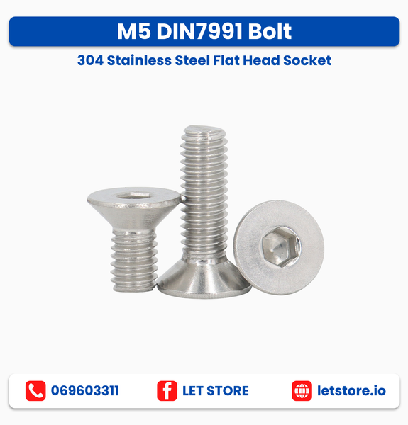 M5 DIN7991 Bolt 304 Stainless Steel