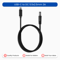 USB-C to DC 5.5x2.5mm 3A