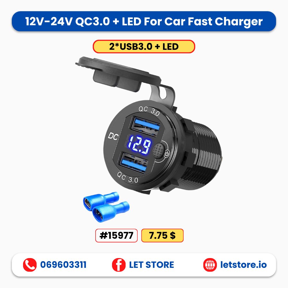 2*USB3.0 LED QC3.0 USB 12-24V