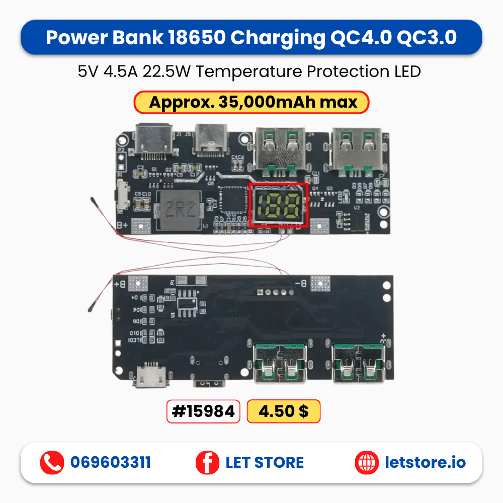 Digital LED 22.5W Fast Charging Power Bank