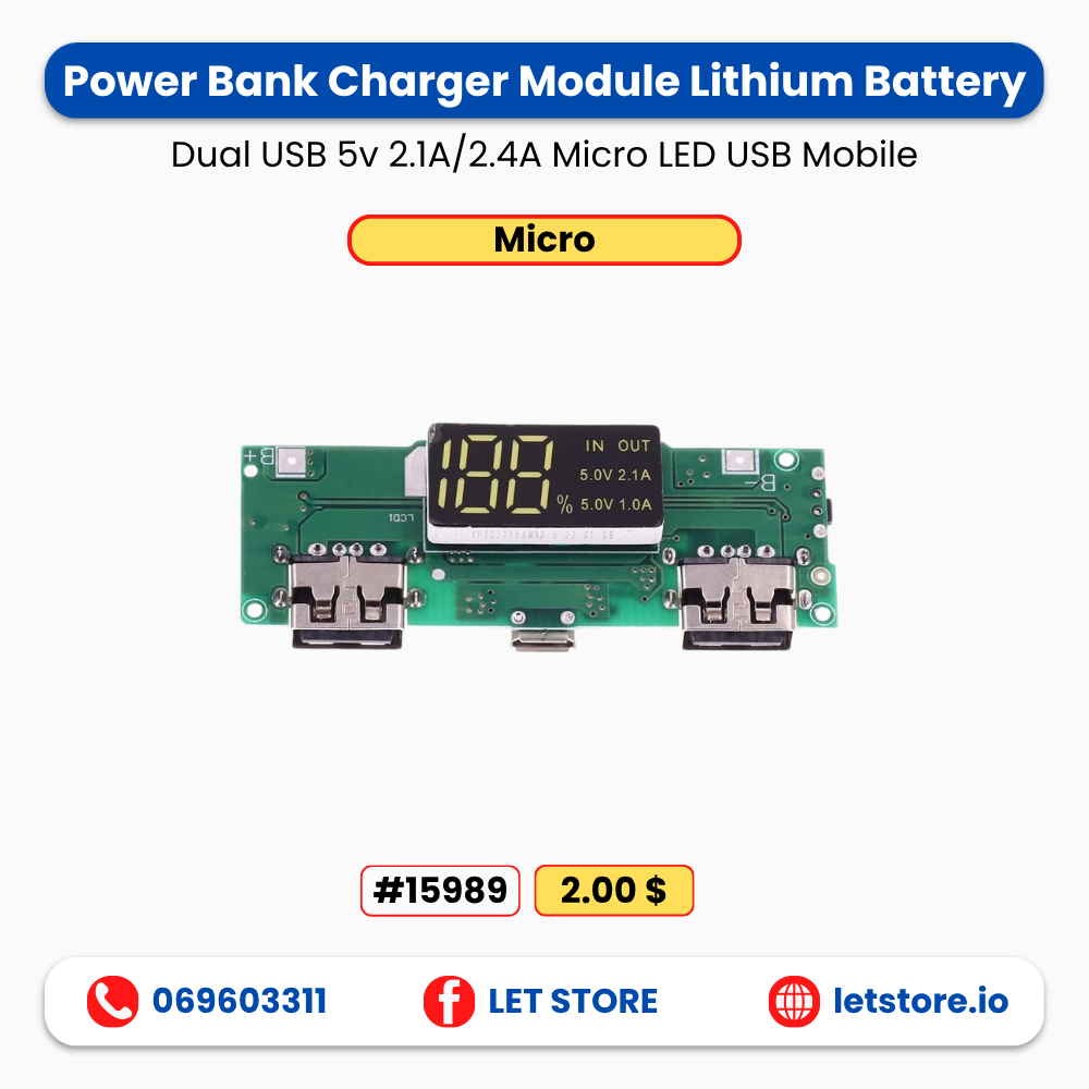 2.4A 3Port M Power Bank Module Board