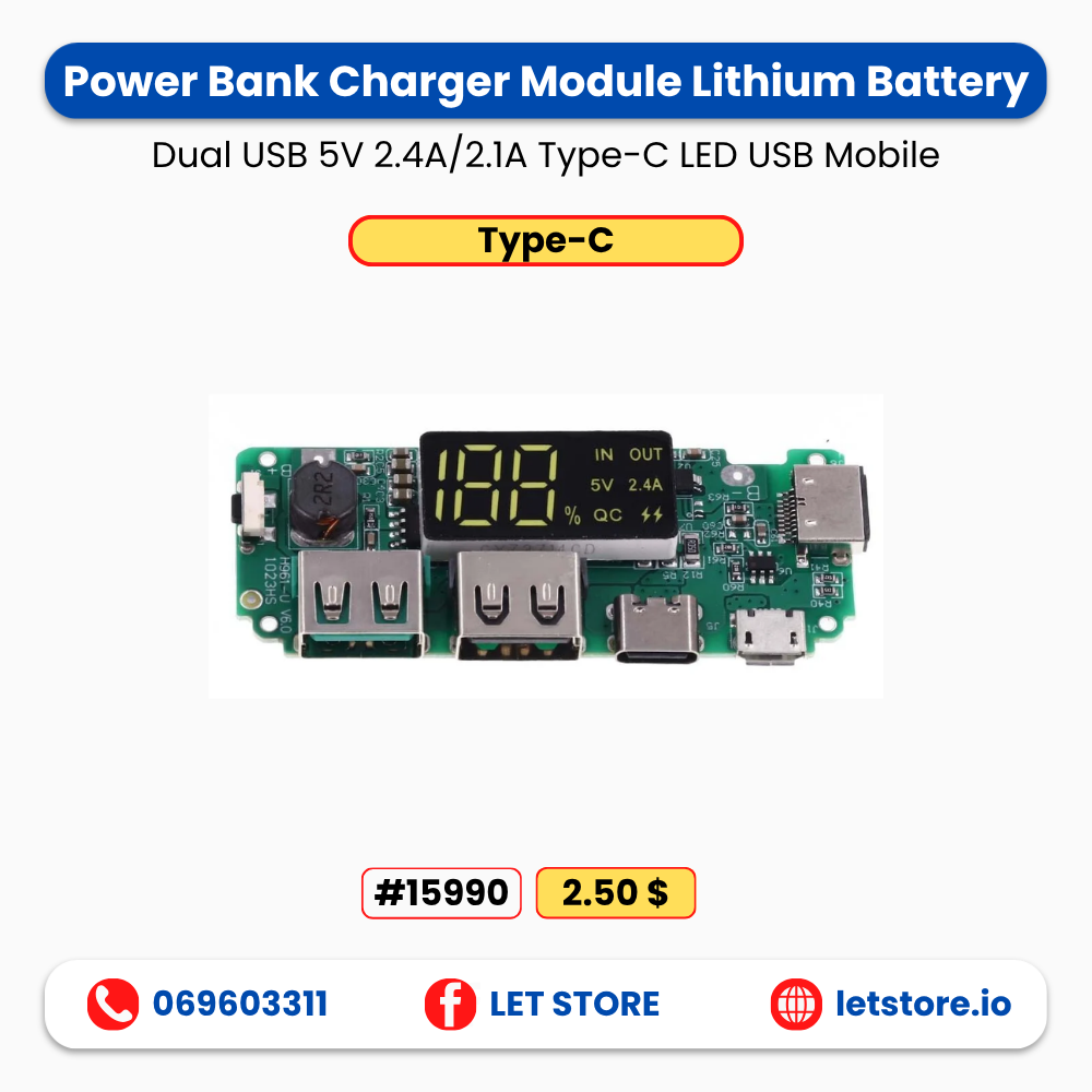 2.4A 5Port C Power Bank Module Board