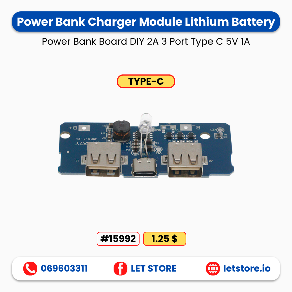TYPE-C 5V 1A Power Bank Module Board