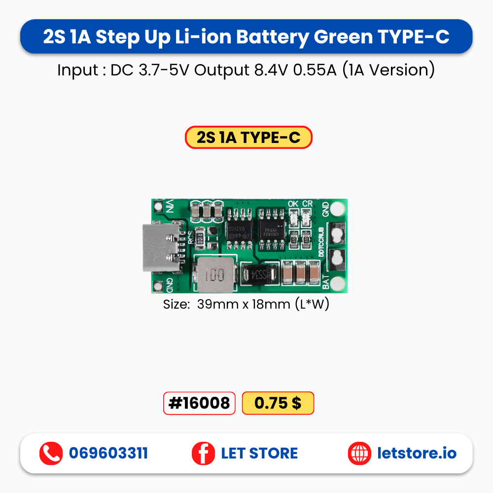 Step Up Li-ion Battery Green