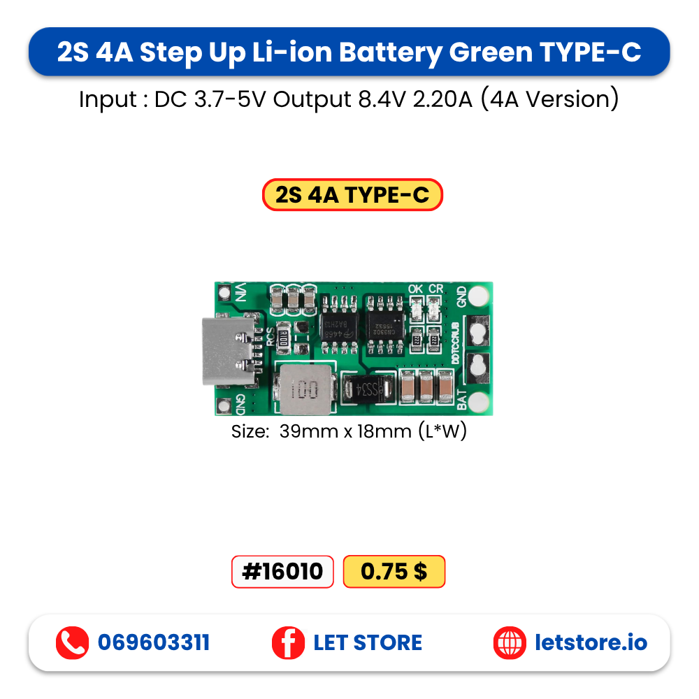 Step Up Li-ion Battery Green