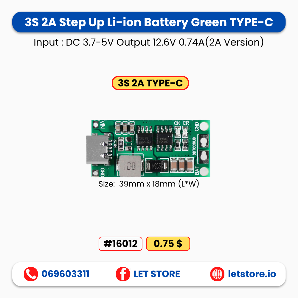 Step Up Li-ion Battery Green