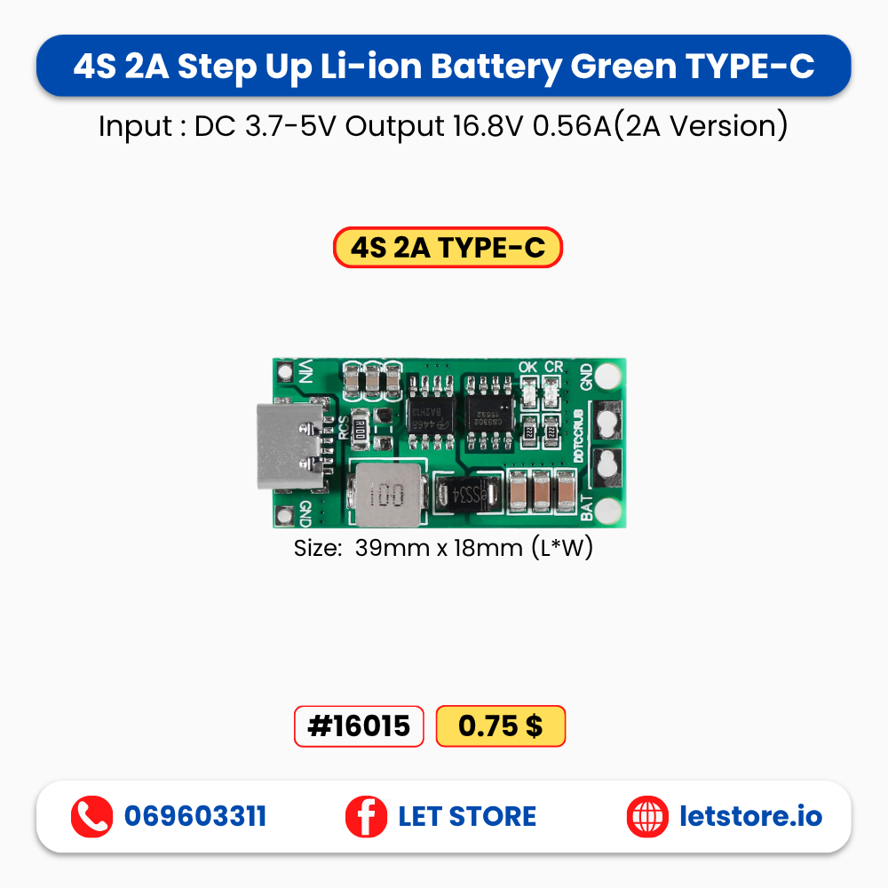 Step Up Li-ion Battery Green