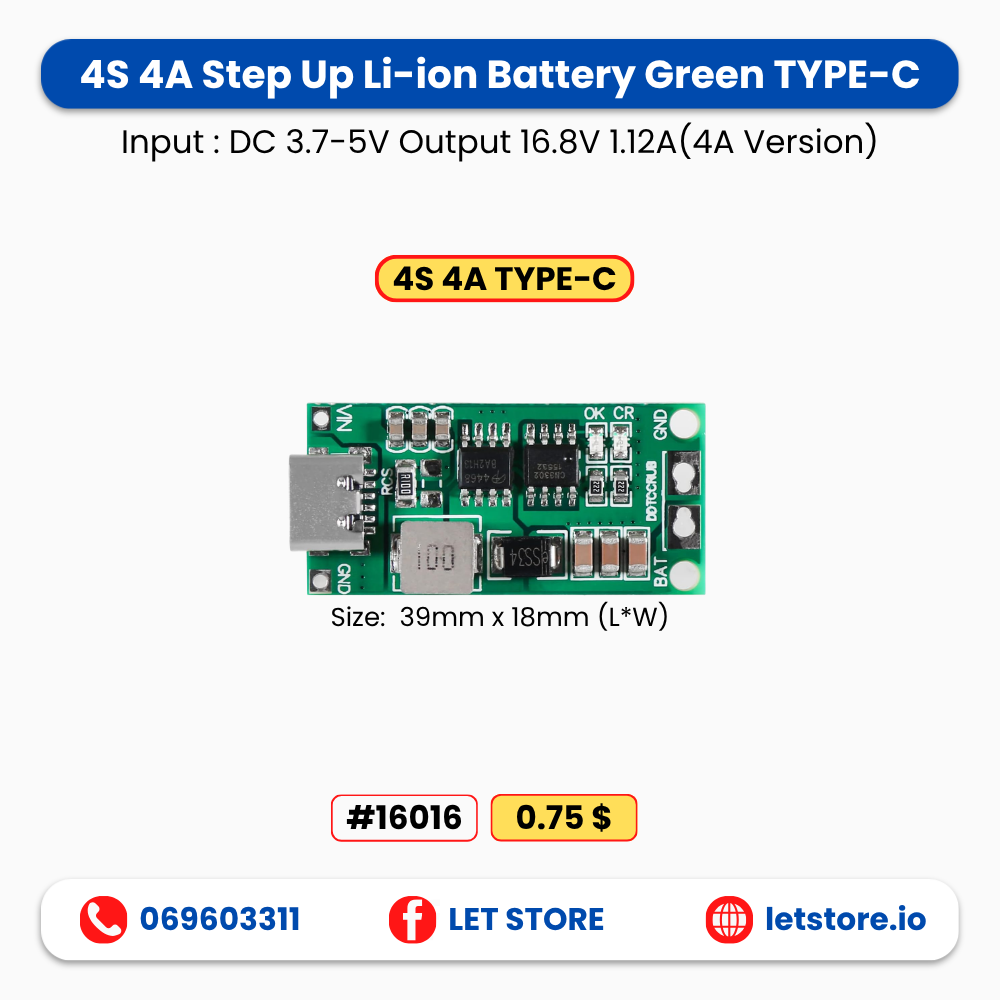 Step Up Li-ion Battery Green
