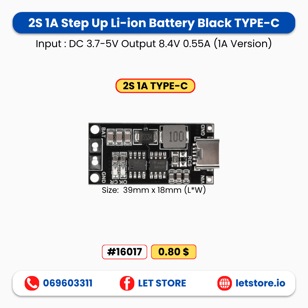 Step Up Li-ion Battery Black