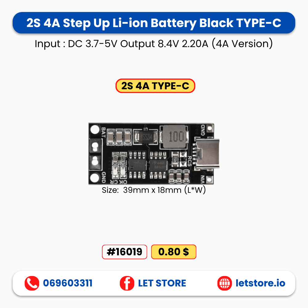 Step Up Li-ion Battery Black