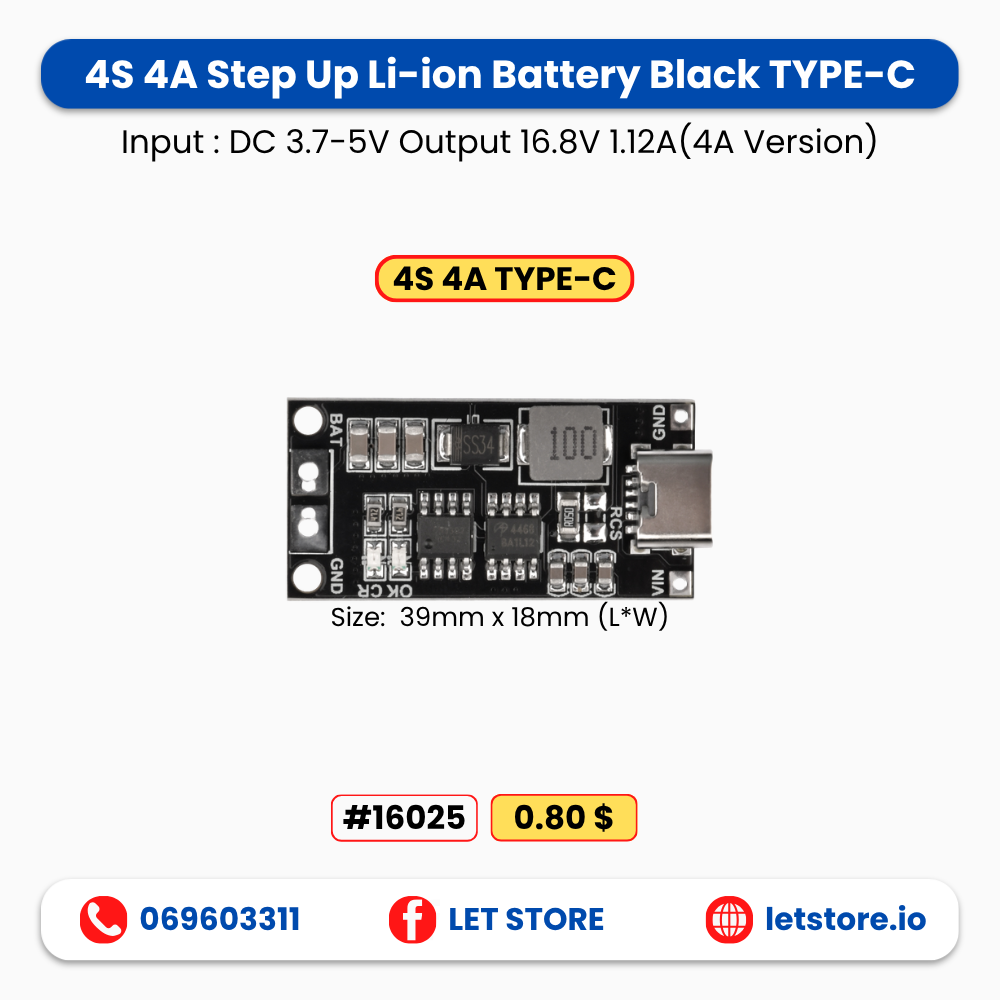 Step Up Li-ion Battery Black