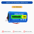 QISOU 7.4V 2S Battery 18650 Pack
