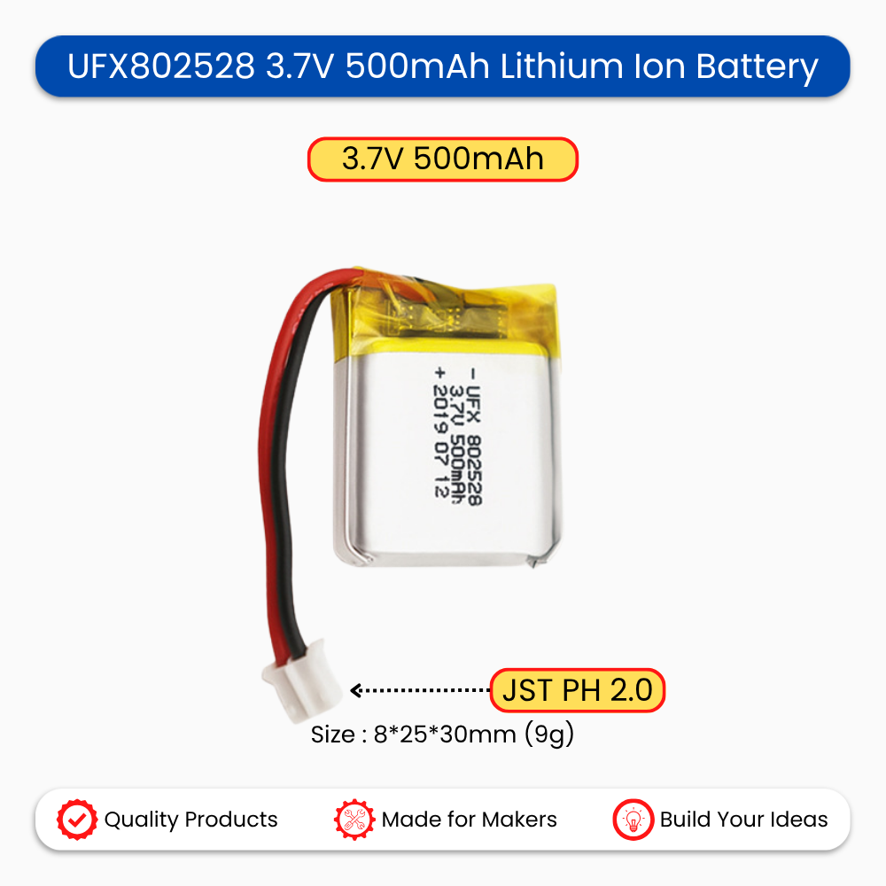 UFX802528 3.7V 500mAh