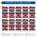 10PCS 6F22 Battery 9V Panasonic