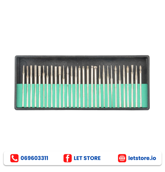 30PCS Diamond Grinding Needles