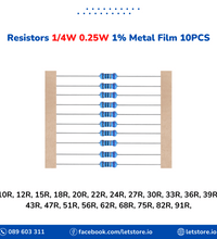 Resistor 10R-91R 1/4W 0.25W 1% Metal Film