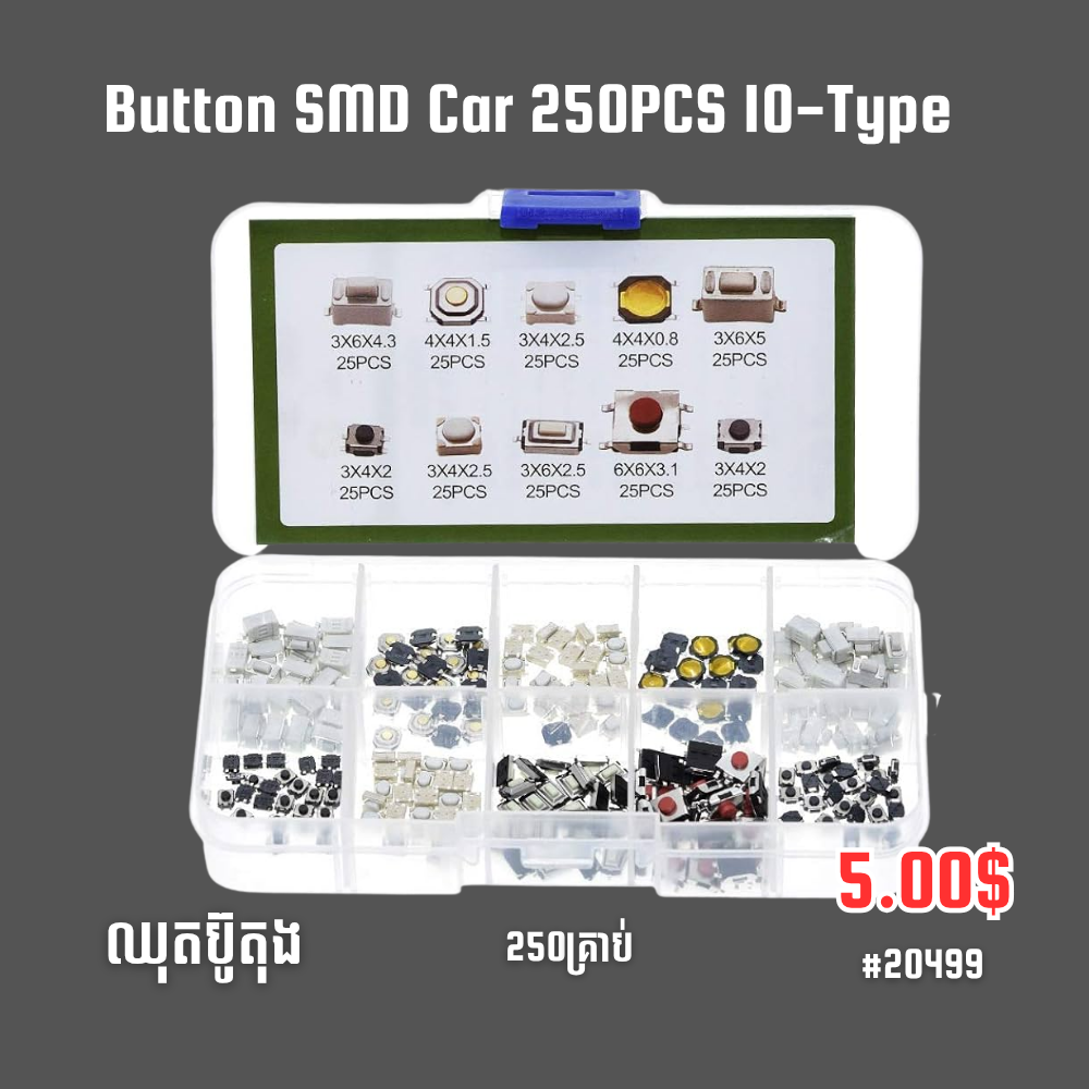 Button SMD Car 250PCS 10-Type
