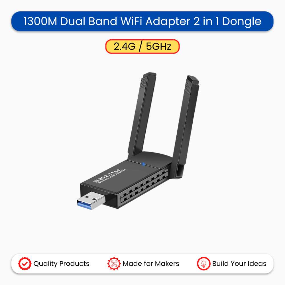 1300M WiFi Adapter 2 in 1 Dongle