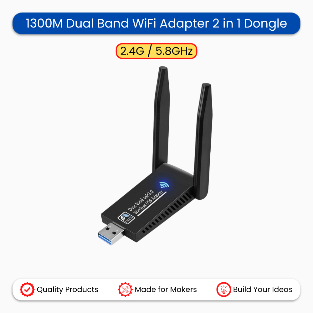 1300M WiFi Adapter 2 in 1 Dongle