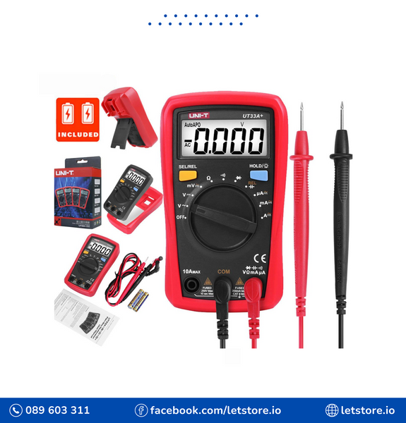 Digital Multimeter LCD UNI-T UT33A+ HANDHELD Auto Range AC/DC OHM Voltage Tester