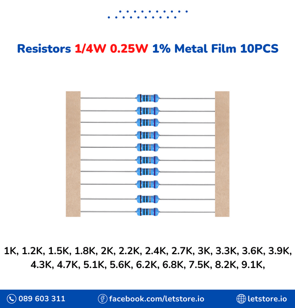 Resistor 1K-9.1K 1/4W 0.25W 1% Metal Film