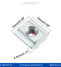 Sliding M4 M5 M6 T-Nut for 20 Series V-Slot/T-Slot Aluminum Extrusion