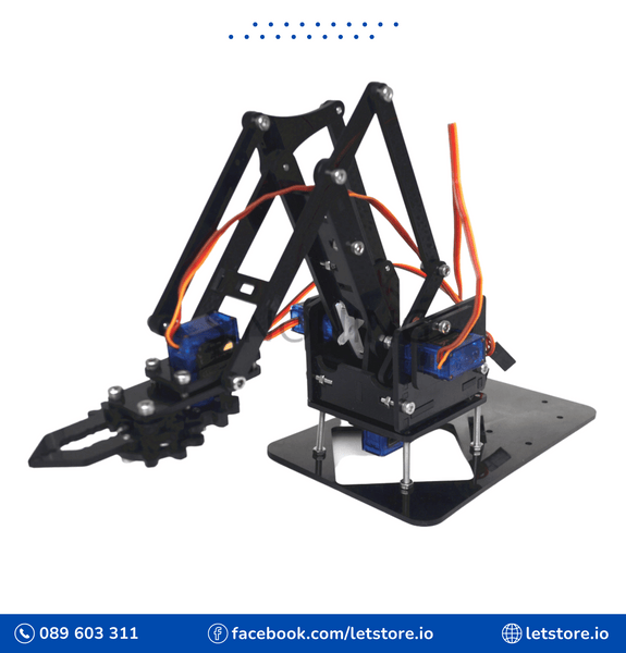 DIY Black Acrylic Robot Arm Manipulator Mechanical Arm Kit (including 4 Servo sg90 )