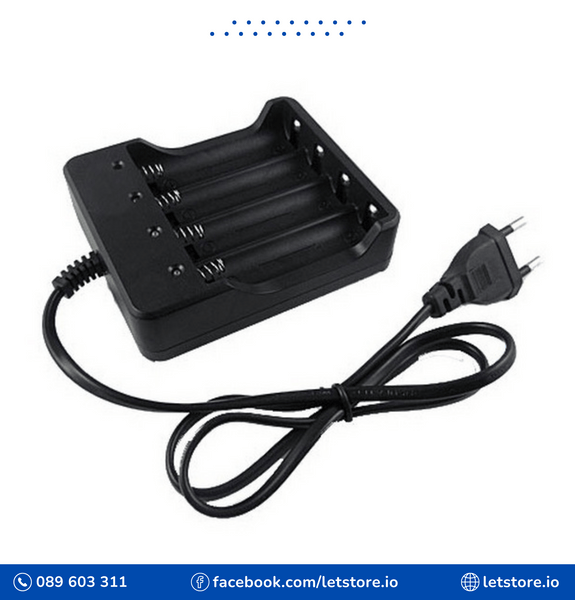 1A 4 Slots 3.6v / 3.7v Charger Wired For Battery Models 18650 Li-ion Battery