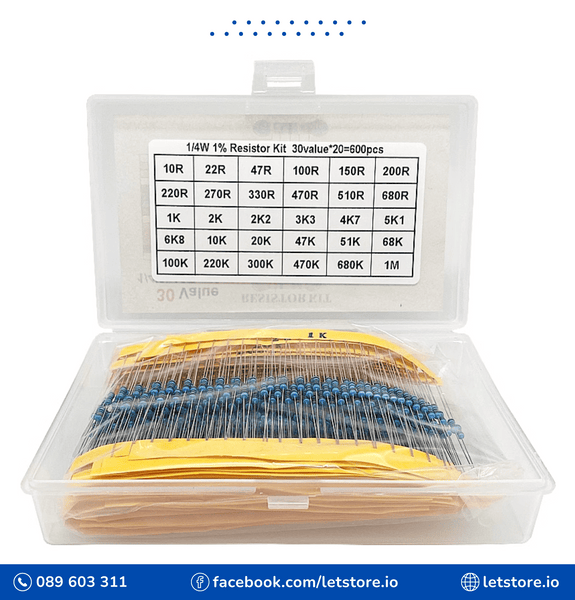 Resistor Kit 1/4W 30 Value 600PCS