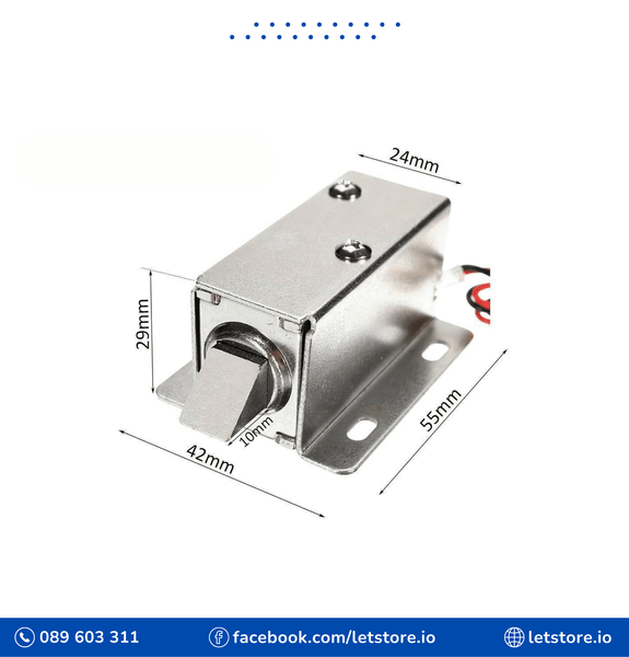 12V DC 0.83A Cabinet Drawer Electric Door Lock Assembly Solenoid Lock Size 54X42X28mm