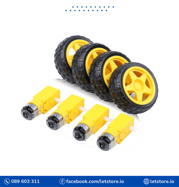 TT Wheel Yellow 4Pcs + Yellow Motor 4Pcs 1:48 200RPM