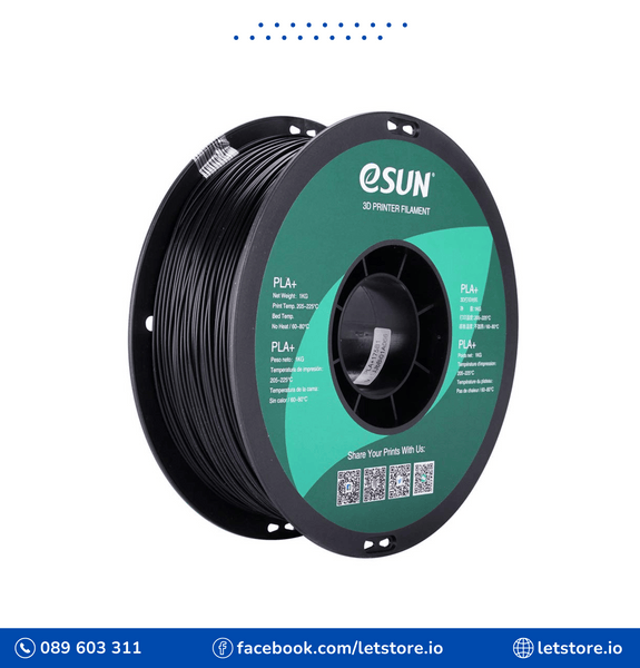 ESUN PLA+ 1.75mm Black Color 1KG 3D Printer Filament