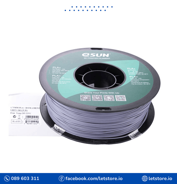 ESUN PLA+ 1.75mm Gray Color 1KG 3D Printer Filament