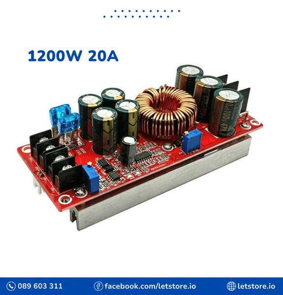 DC-DC Boost 8V-60V To 12V-80V 20A 1200W Step Up Boost Converter Module Adjustable Power Voltage