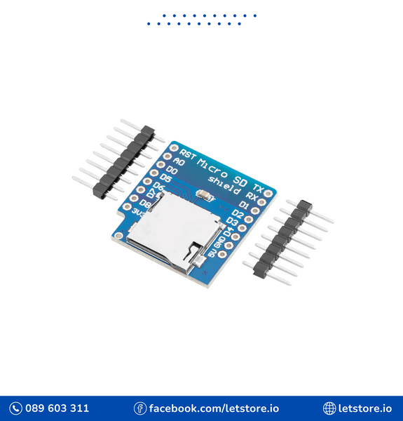 Micro SD Card D1 Mini Shield Adapter - 8 Pin 3.3V SD Card Reader Module with SPI Interface