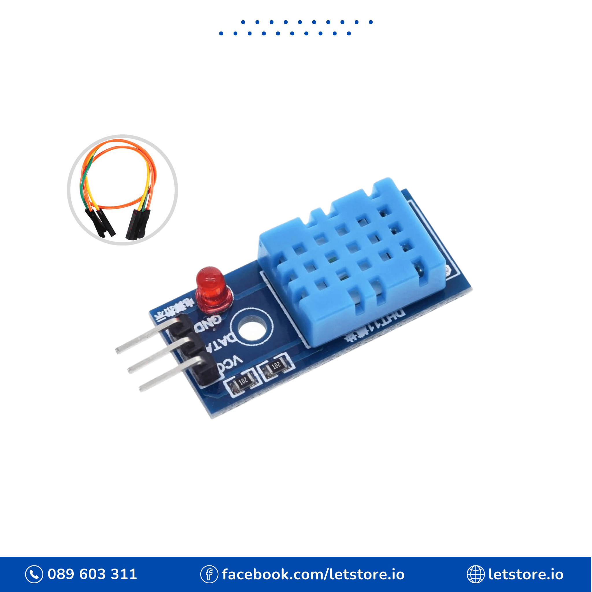 DHT11 Temperature And Humidity Sensor Blue Module