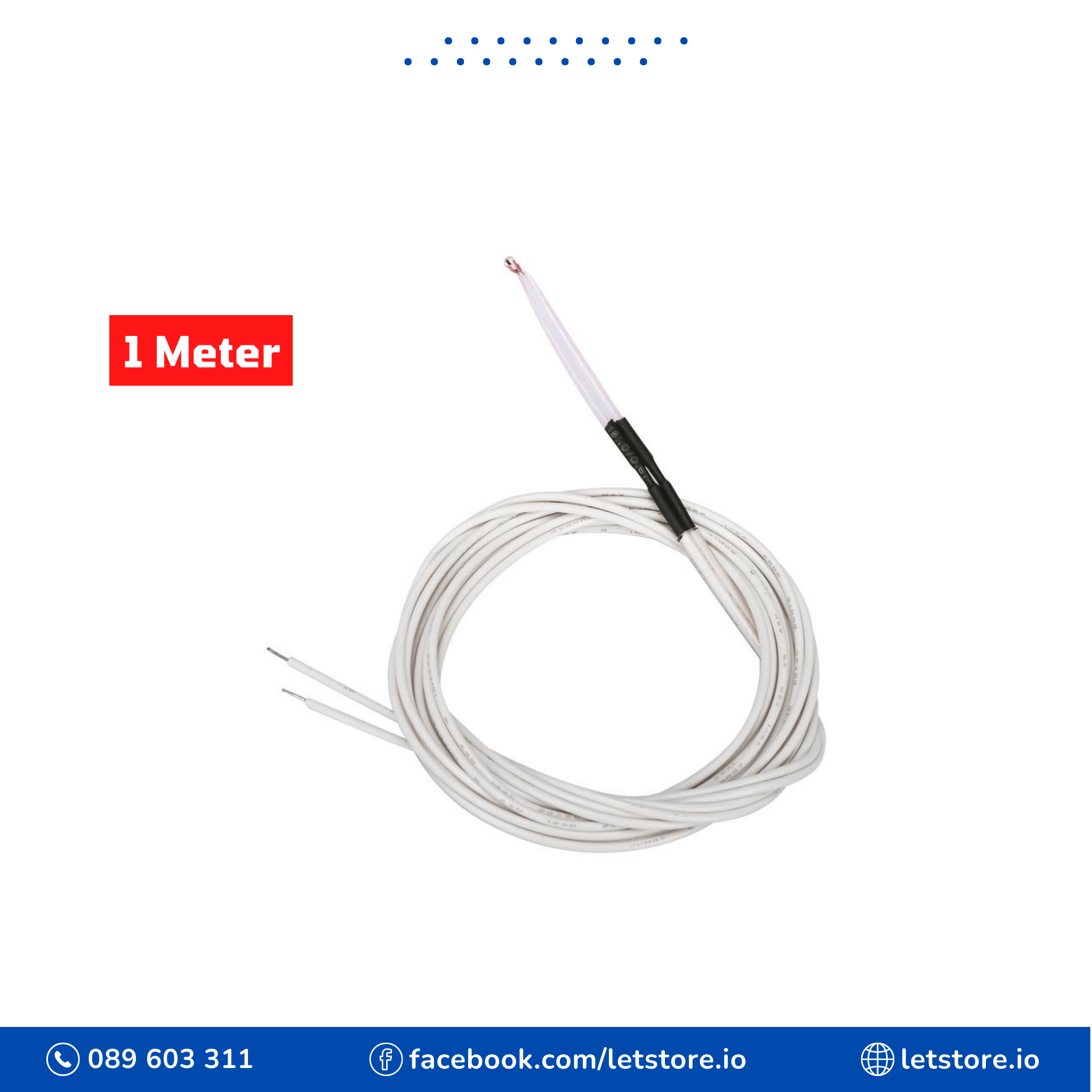 Thermistor 100K NTC Temperature Sensor With 1 Meter Cable