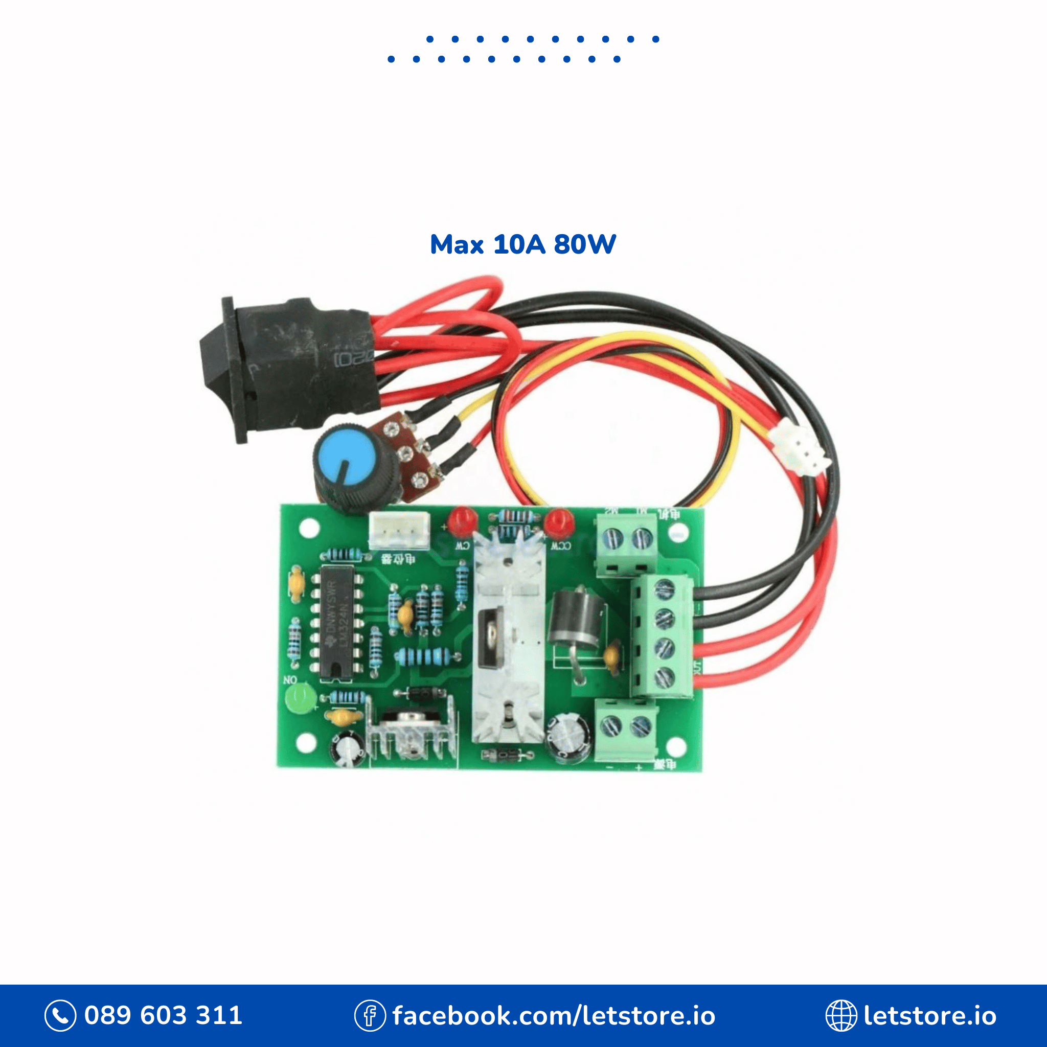 PWM DC Motor Speed Controller 6-30V 5A F/R
