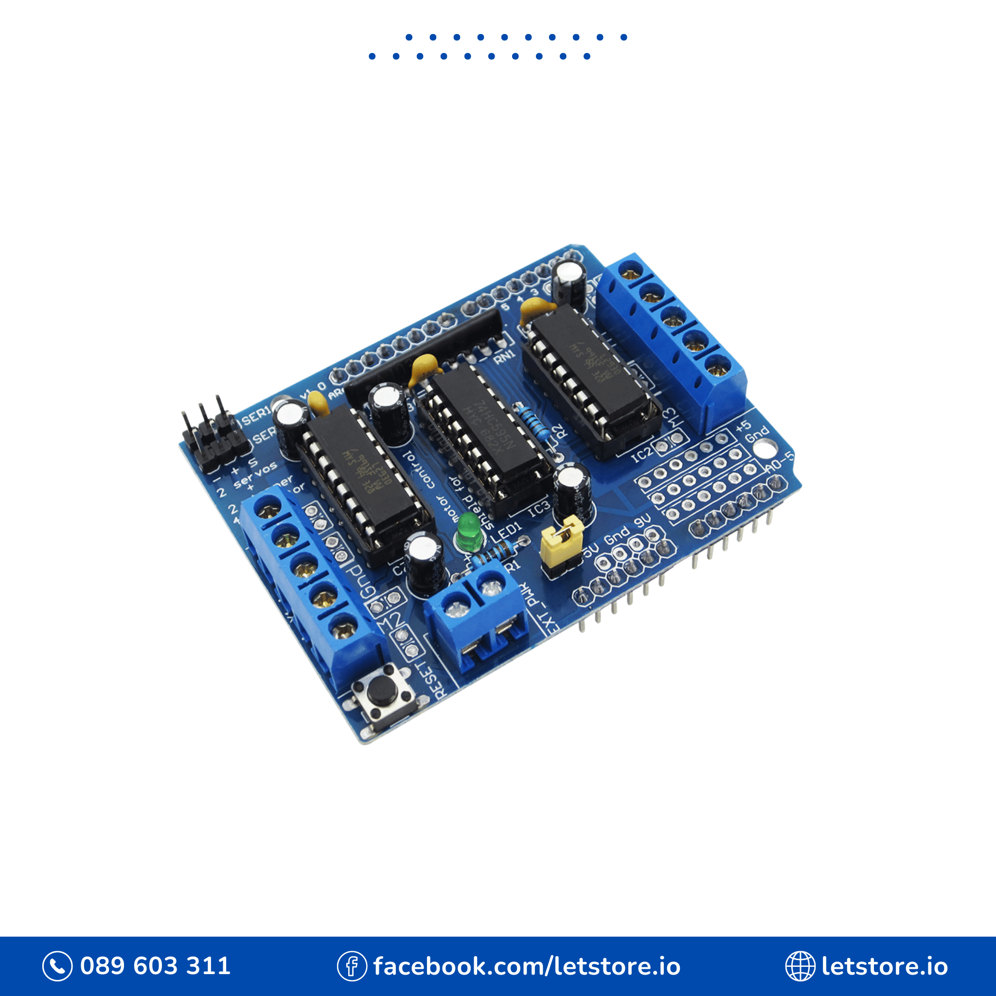 Driver L293D Shield Expansion Blue Board